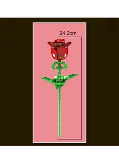 mould king Rose building block model, artificial plant model collection, artificial flower decoration, suitable for Valentine's Day, birthday gifts (excluding vases) Age 8 + (149+PCS) 24005  - Image 4