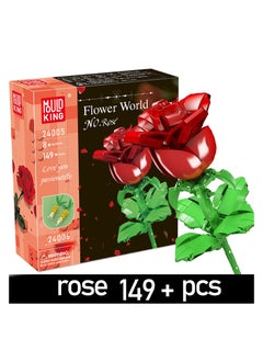 mould king Rose building block model, artificial plant model collection, artificial flower decoration, suitable for Valentine's Day, birthday gifts (excluding vases) Age 8 + (149+PCS) 24005  - Image 1