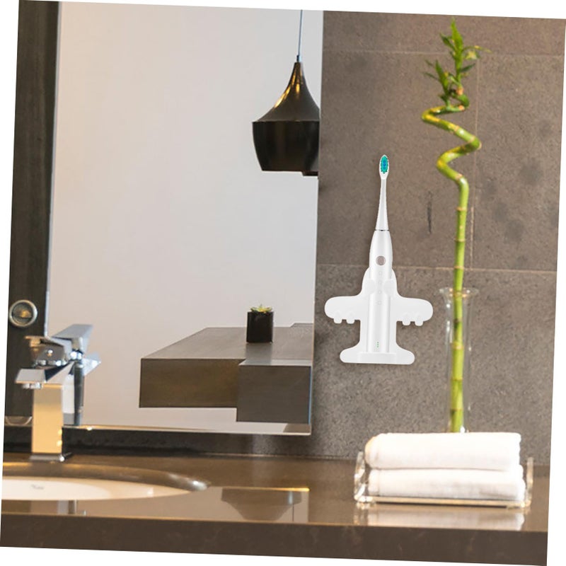 3Pcs Wall Mount Electric Toothbrush Holder Space Saving Bathroom Storage White - Image 4