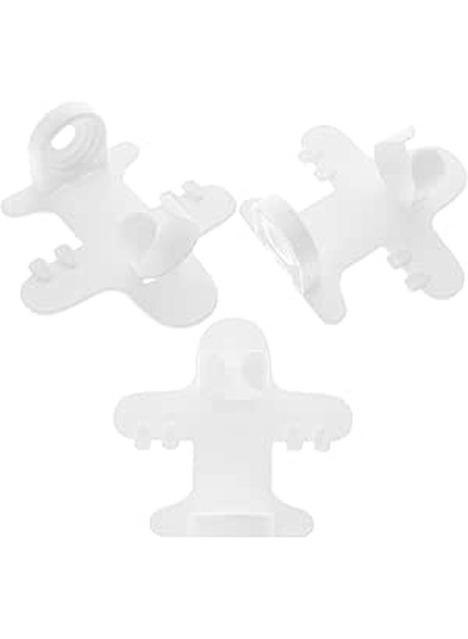 3Pcs Wall Mount Electric Toothbrush Holder Space Saving Bathroom Storage White - Image 1