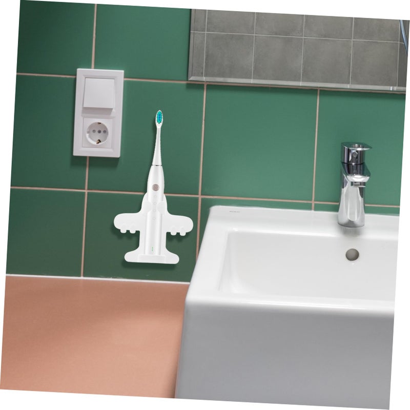 3Pcs Wall Mount Electric Toothbrush Holder Space Saving Bathroom Storage White - Image 5