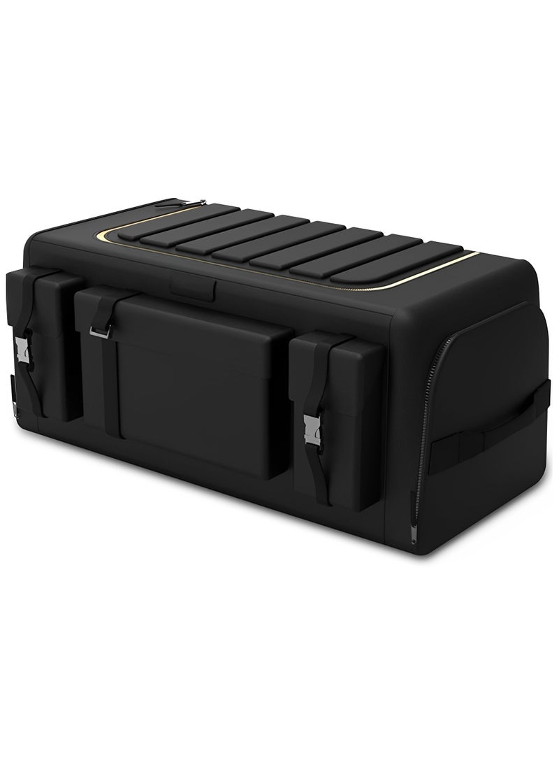 بيوينتي صندوق تنظيم صندوق السيارة من بيونتي، صندوق تخزين كبير قابل للطي، منظّم صندوق خلفي بـ 6 أقسام، بطبقة ثلاثية الحماية وقاعدة مانعة للانزلاق لسيارات الدفع الرباعي والفان للتخييم والنزهات (70 لترًا)‌ - Image 1