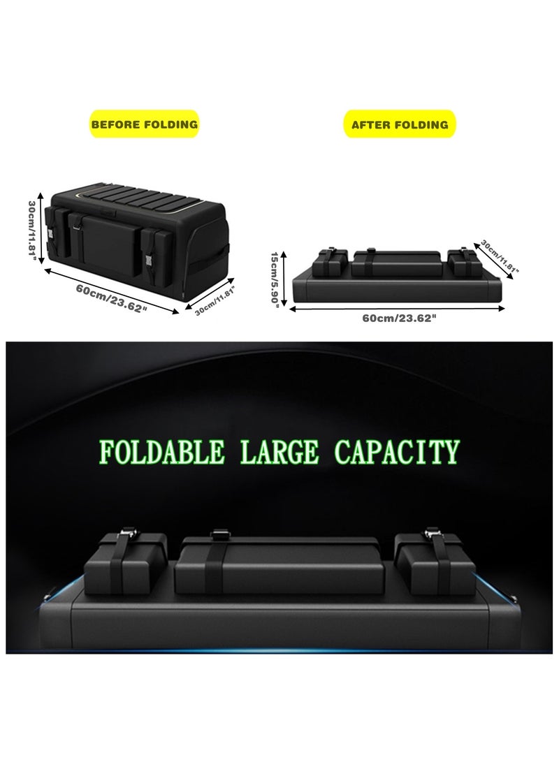 بيوينتي صندوق تنظيم صندوق السيارة من بيونتي، صندوق تخزين كبير قابل للطي، منظّم صندوق خلفي بـ 6 أقسام، بطبقة ثلاثية الحماية وقاعدة مانعة للانزلاق لسيارات الدفع الرباعي والفان للتخييم والنزهات (70 لترًا)‌ - Image 2