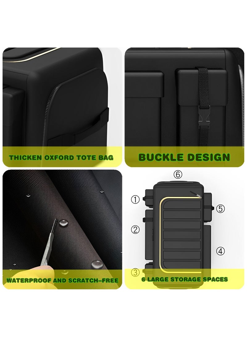 بيوينتي صندوق تنظيم صندوق السيارة من بيونتي، صندوق تخزين كبير قابل للطي، منظّم صندوق خلفي بـ 6 أقسام، بطبقة ثلاثية الحماية وقاعدة مانعة للانزلاق لسيارات الدفع الرباعي والفان للتخييم والنزهات (70 لترًا)‌ - Image 5