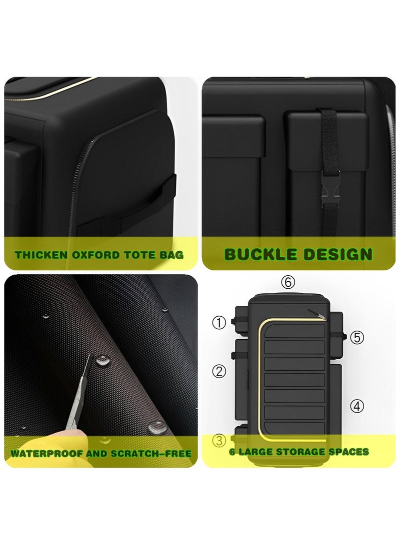 بيوينتي صندوق تنظيم صندوق السيارة من بيونتي، صندوق تخزين كبير قابل للطي، منظّم صندوق خلفي بـ 6 أقسام، بطبقة ثلاثية الحماية وقاعدة مانعة للانزلاق لسيارات الدفع الرباعي والفان للتخييم والنزهات (70 لترًا)‌ - Image 5