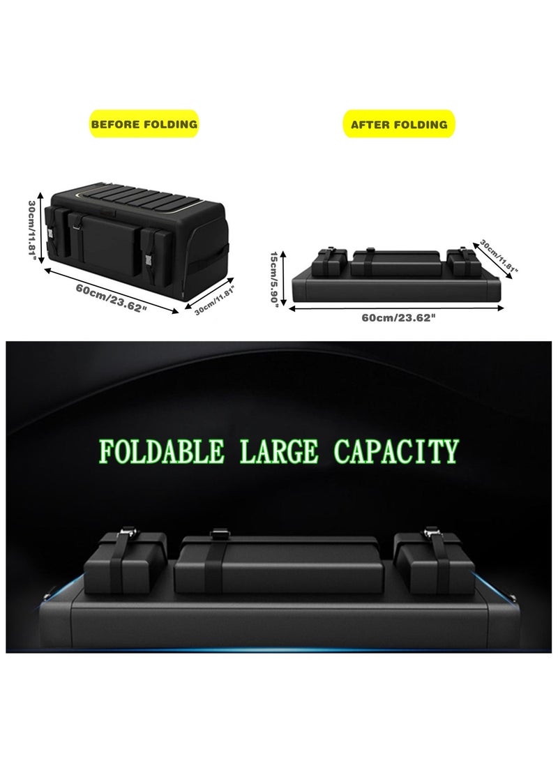 بيوينتي صندوق تنظيم صندوق السيارة من بيونتي، صندوق تخزين كبير قابل للطي، منظّم صندوق خلفي بـ 6 أقسام، بطبقة ثلاثية الحماية وقاعدة مانعة للانزلاق لسيارات الدفع الرباعي والفان للتخييم والنزهات (70 لترًا)‌ - Image 2