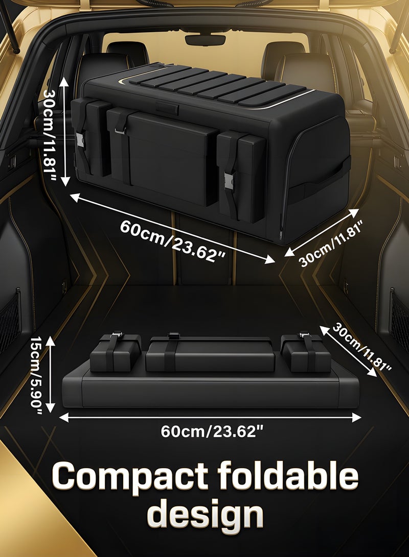 بيوينتي صندوق تنظيم صندوق السيارة من بيونتي، صندوق تخزين كبير قابل للطي، منظّم صندوق خلفي بـ 6 أقسام، بطبقة ثلاثية الحماية وقاعدة مانعة للانزلاق لسيارات الدفع الرباعي والفان للتخييم والنزهات (70 لترًا)‌ - Image 4