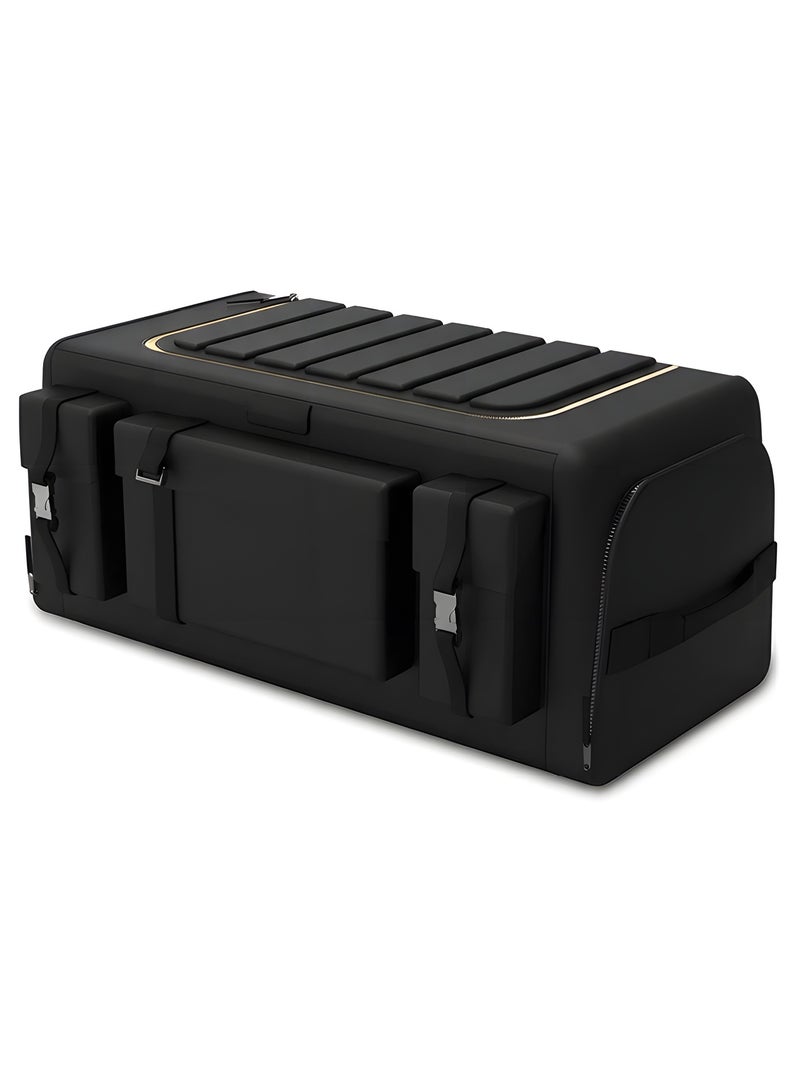 بيوينتي صندوق تنظيم صندوق السيارة من بيونتي، صندوق تخزين كبير قابل للطي، منظّم صندوق خلفي بـ 6 أقسام، بطبقة ثلاثية الحماية وقاعدة مانعة للانزلاق لسيارات الدفع الرباعي والفان للتخييم والنزهات (70 لترًا)‌ - Image 1