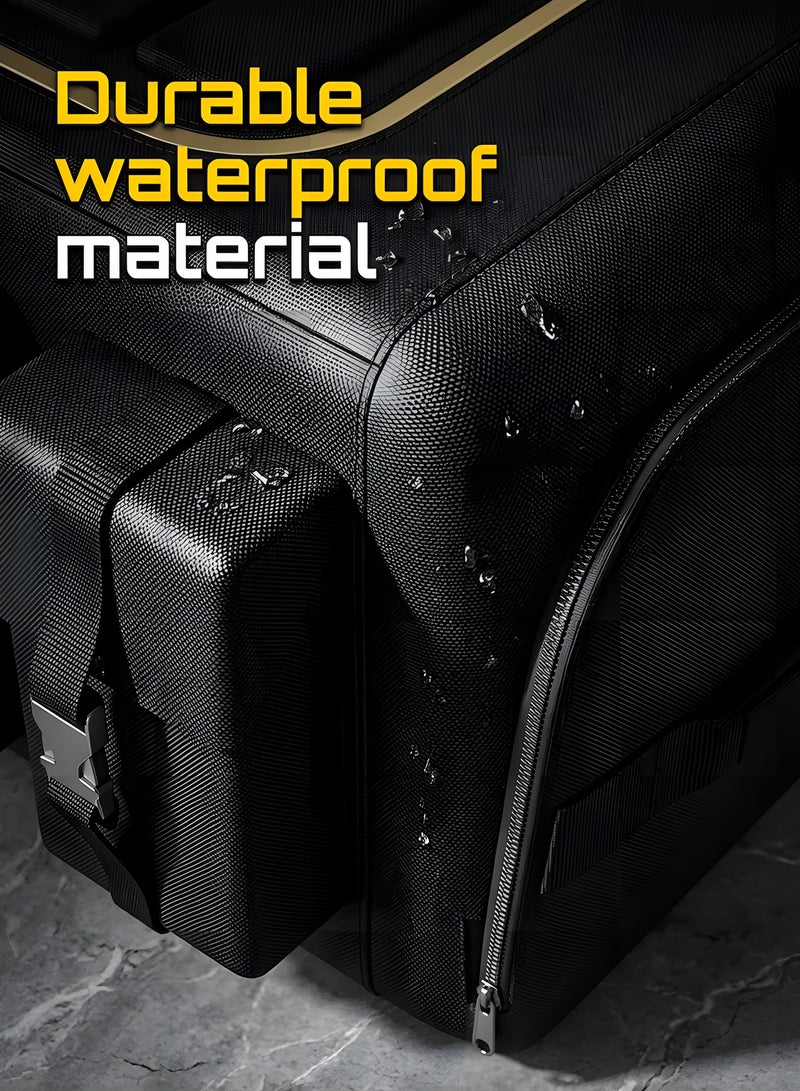 بيوينتي صندوق تنظيم صندوق السيارة من بيونتي، صندوق تخزين كبير قابل للطي، منظّم صندوق خلفي بـ 6 أقسام، بطبقة ثلاثية الحماية وقاعدة مانعة للانزلاق لسيارات الدفع الرباعي والفان للتخييم والنزهات (70 لترًا)‌ - Image 5