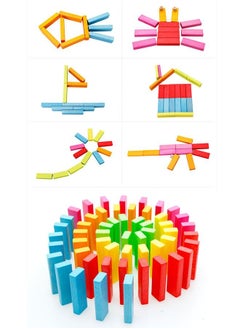 ZCM-HAPPY 2 Set of Wooden Classic Non-toxic and Environmentally Friendly Digital Stacking Building Blocks  - Image 2