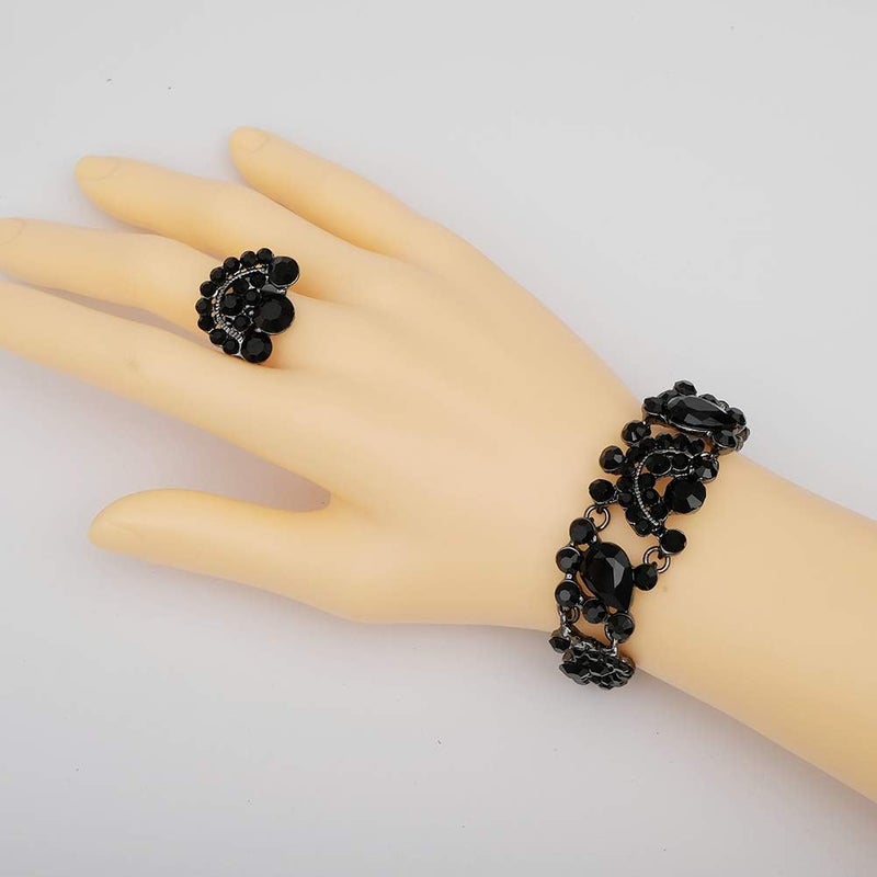 CSY Elegant Crystal Necklace Earrings Bracelet Ring Bridal Wedding Party Costume Jewelry Sets for Brides Women - Image 5