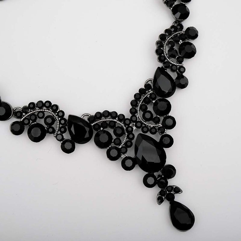 CSY Elegant Crystal Necklace Earrings Bracelet Ring Bridal Wedding Party Costume Jewelry Sets for Brides Women - Image 3