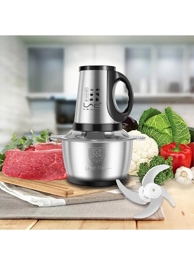 لاك لايش محضرات طعام بمقبض، مفرمة لحم، مفرمة خضار مع وعاء من الفولاذ المقاوم للصدأ - Image 2