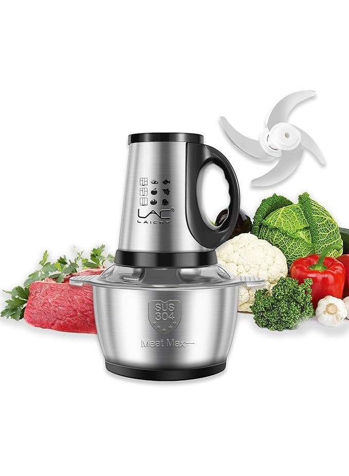 لاك لايش محضرات طعام بمقبض، مفرمة لحم، مفرمة خضار مع وعاء من الفولاذ المقاوم للصدأ - Image 1