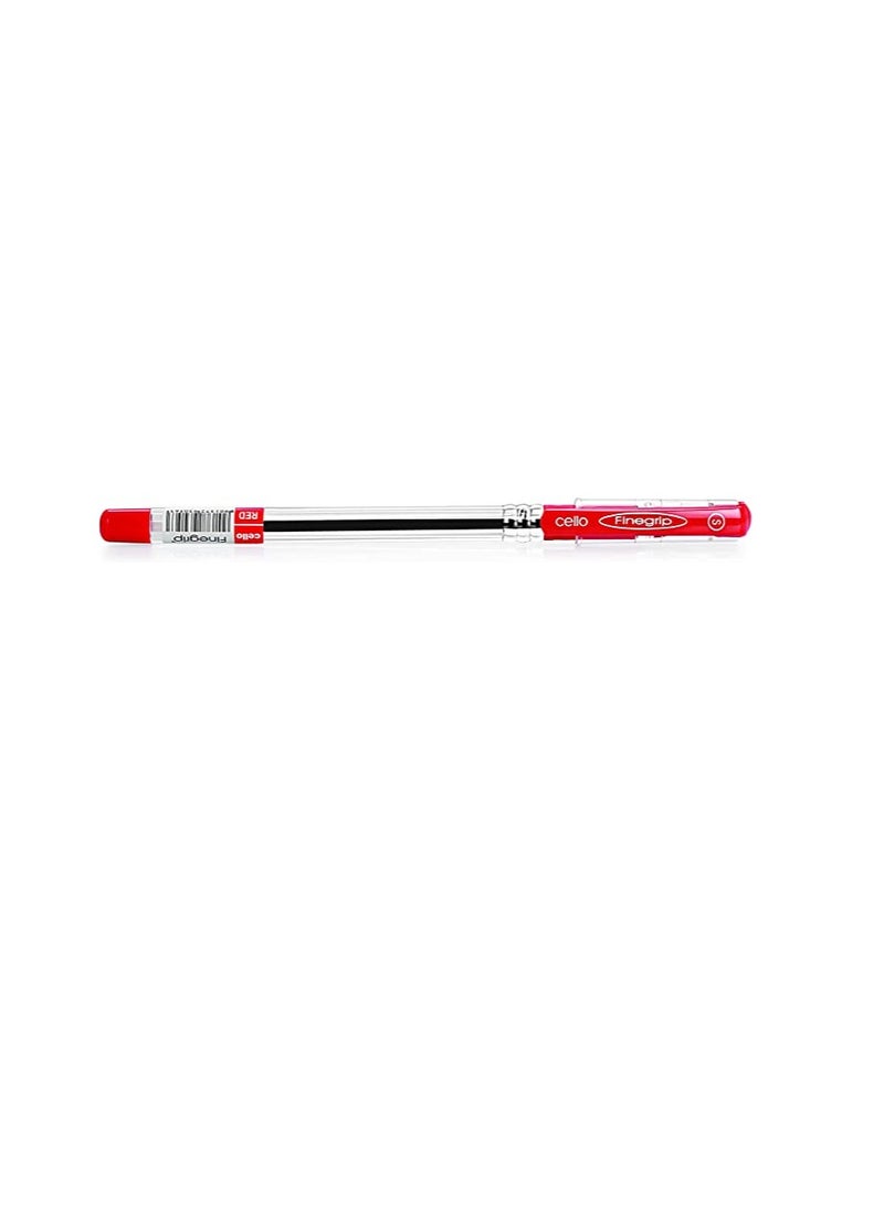 CELLO FINEGRIP BALL PEN 0.7MM BLISTER OF 5PC RED - Image 2
