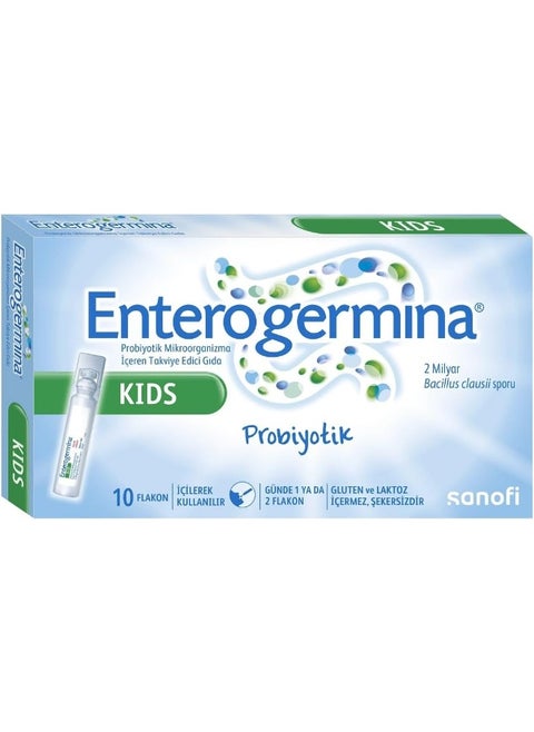 Enterogermina Kids (10 Vials) Bacillus Clausii Probiotic 2 Billion Cfu/5Ml For Kids