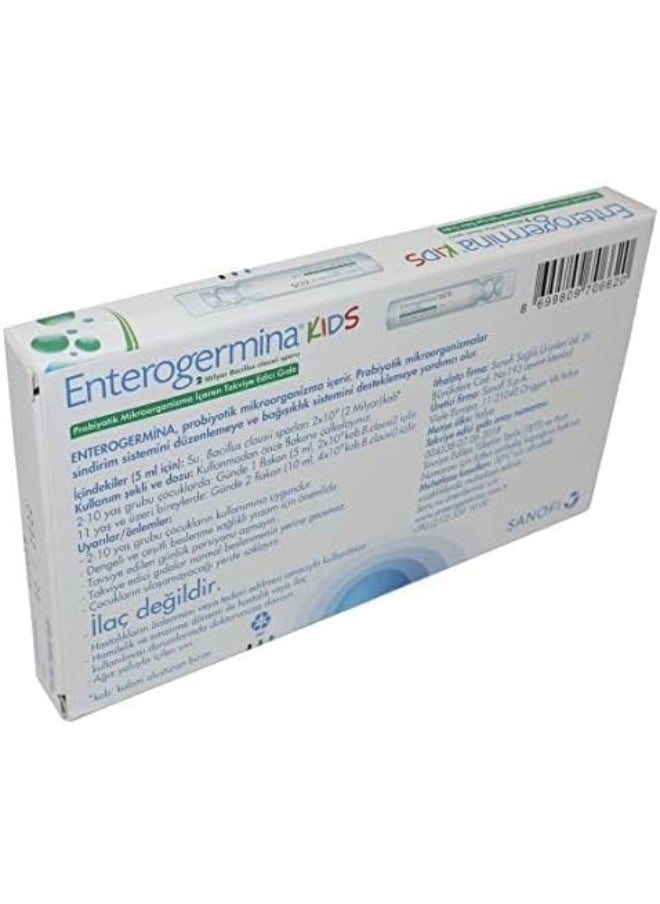 sanofi - Enterogermina Kids (10 Vials) Bacillus Clausii Probiotic 2 Billion Cfu/5Ml For Kids - Image 1