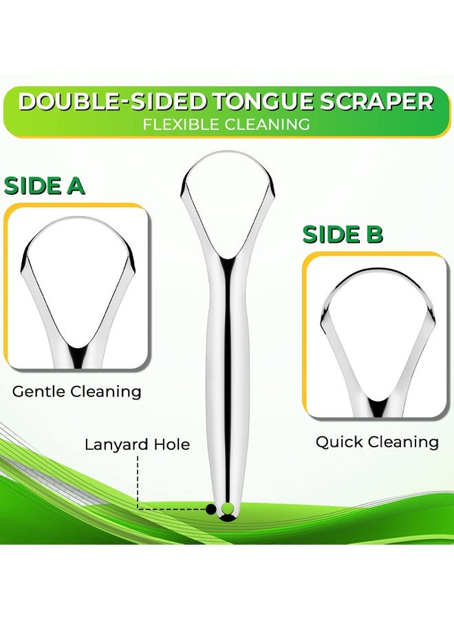 3 Pack Stainless Steel Tongue Cleaner With Travel Case, Toungescraper Tongue Scrapers For Adults, Kids, Scraper Tongue Cleaners Kit For Fresh Breath & Oral Health - Image 5