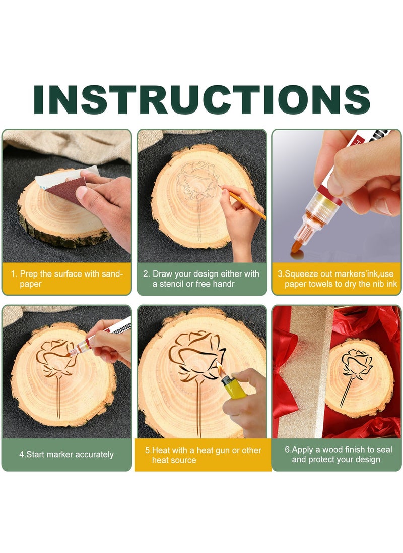 JUE-FISH Heat Sensitive Double Sided Marker for Wood and Crafts Marking Pen Marker Pen Wood Burning Pen  - Image 3