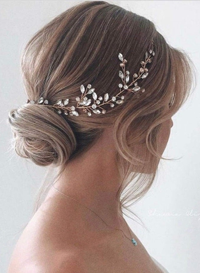 JAKAWIN Bride Wedding Crystal Hair Vine Silver Rhinestone Hair Piece Bridal Hair Accessories for Women and Girls HV113 (Silver)  - Image 1