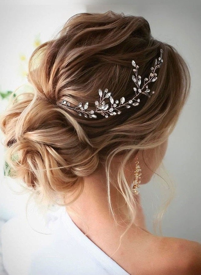 JAKAWIN Bride Wedding Crystal Hair Vine Silver Rhinestone Hair Piece Bridal Hair Accessories for Women and Girls HV113 (Silver)  - Image 5