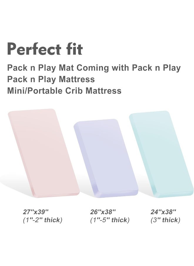 Pro Goleem Pro Goleem Muslin Pack n Play Sheets for Boys and Girls, Soft Breathable Cotton Fitted Mini Crib Sheets, Neutral Baby Sheets for Playard Mattress, 2 Pack (Grey＆Green)  - Image 5
