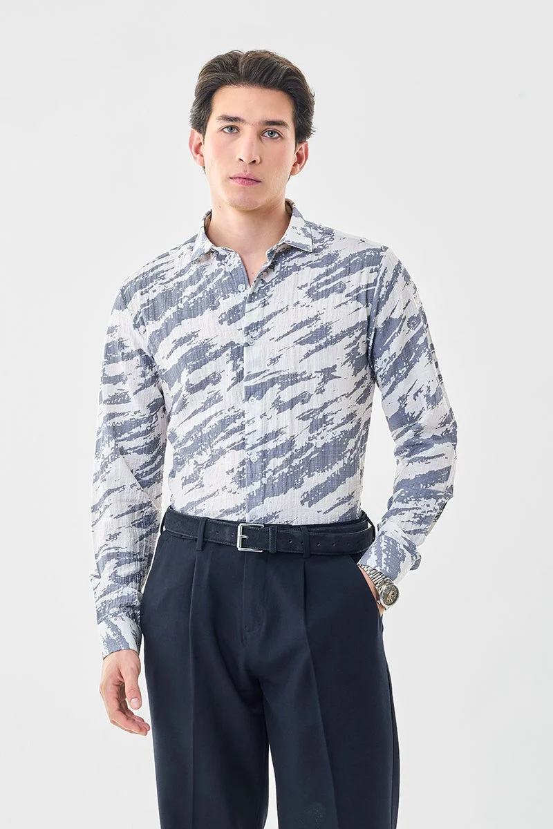 سنيتش قميص مجعد نحيف عصري