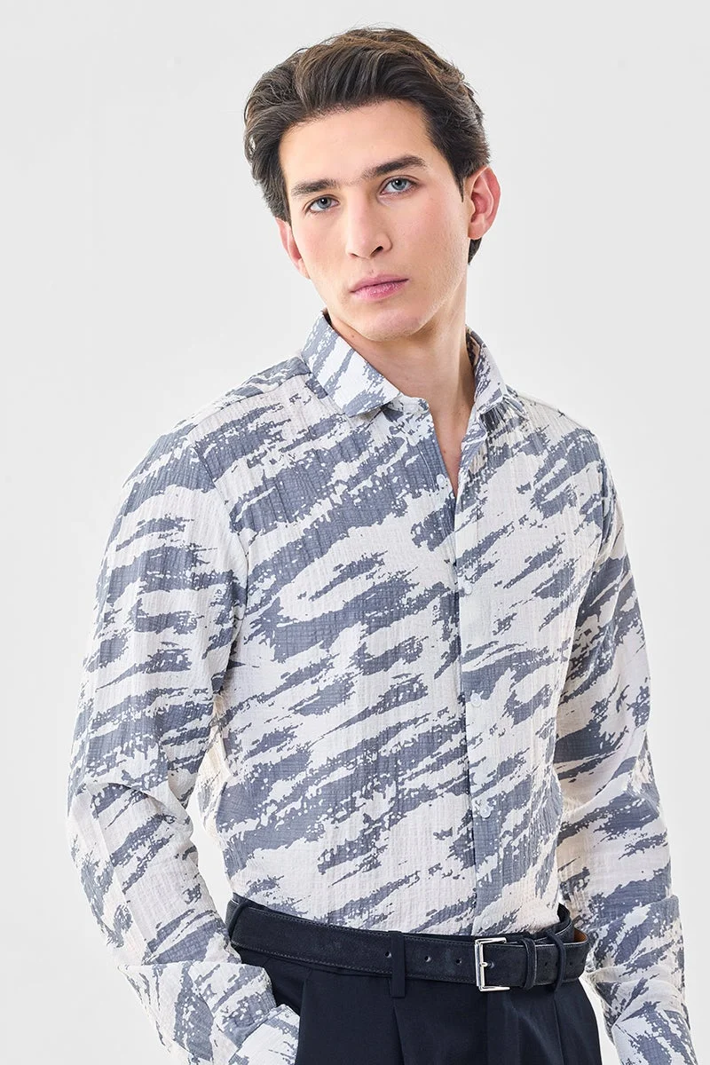 سنيتش قميص مجعد نحيف عصري