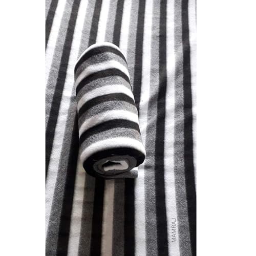 MAMRAJ Polar Striped Fleece Single Bed Blanket | Warm, Lightweight & Skin-Friendly Bedding for AC & Winter Use | Black & White Design | 58 x 88 Inch, Pack of 10 Pieces - Image 4