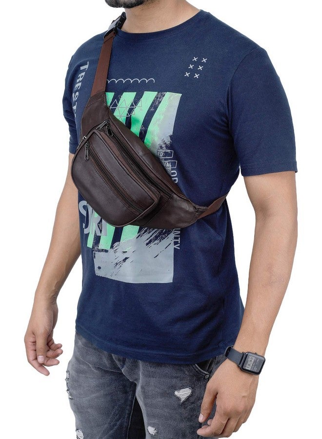 K London حقيبة خصر جلد حقيقي للرجال والنساء من ك لندن (1240_bbrown)(بني) - Image 3