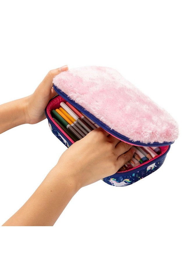 زيبيت حافظة أقلام من الفرو من ZIPIT، علبة أقلام، علبة مكياج، حقيبة مستحضرات تجميل، حقيبة/مجموعة/حقيبة متعددة الأغراض، هدايا إرجاع وصندوق تخزين - يونيكورن - Image 5
