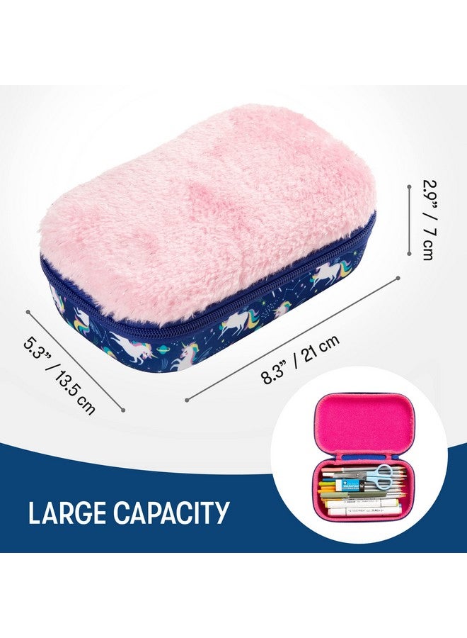زيبيت حافظة أقلام من الفرو من ZIPIT، علبة أقلام، علبة مكياج، حقيبة مستحضرات تجميل، حقيبة/مجموعة/حقيبة متعددة الأغراض، هدايا إرجاع وصندوق تخزين - يونيكورن - Image 2