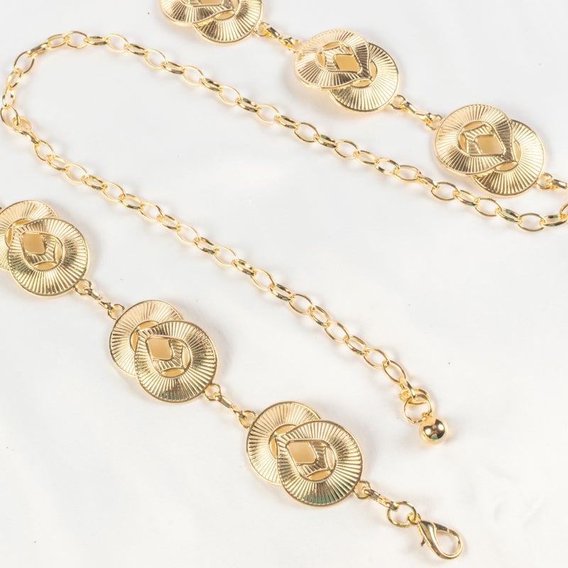 حزام وسط معدن ذهبي حريمي - Image 2