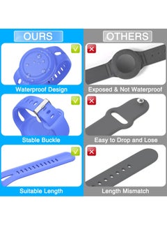 SYOSI 4 Pack Airtag Bracelet for Kids Waterproof Silicone Wristband Full Case Cover for Apple Airtag Holder Toddler Hidden Band Accessories for Child Strap  - Image 5