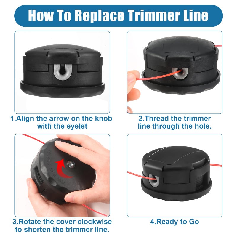 Envanptaz 5 Pack String Trimmer Head SRM-225 for Echo Speed Feed 400 SRM-230 SRM225 SRM-210 SRM2100 Echo Weed Eater PAS210 PAS211 PAS225 PAS230 PAS260 Shindaiwa T195S T220 T222 T230 T231 Straight Shaft Trimmer - Image 4