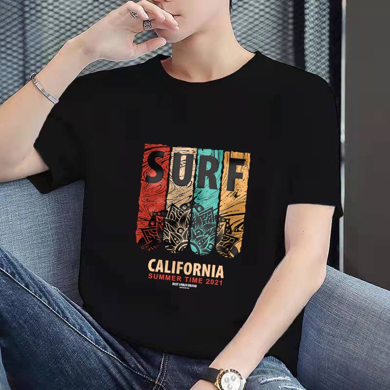 Summer Short-Sleeved Men'S T-Shirt Base Shirt Solid Color All-Match Top Clothes Round Neck Slim-Fit Short-Sleeved T-Shirt Casual Men'S Wear - Image 4