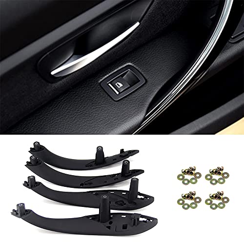 FEXON BMW Door Handles Replacement for Series 3 F30 Series 4 Inner Door Support Trim Pull Strap Armrest Bracket Kit for 2012-2018 BMW 320 328 330 335 2014-2017 BMW 428 435 51417279311 Black - Image 1