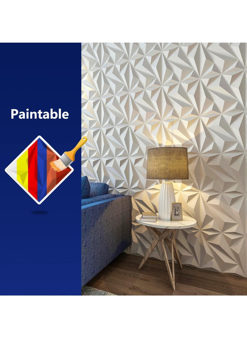 DMG TECH 3D Wall Panels, 20 Pack 3D Wall Panel Diamond for Interior Wall Décor  - Image 5