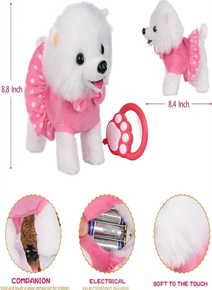 Electronic pet dog toy with remote control, walking Pomeranian, leash animation puppy nodding, barking and wagging tail children's birthday gift  - Image 5