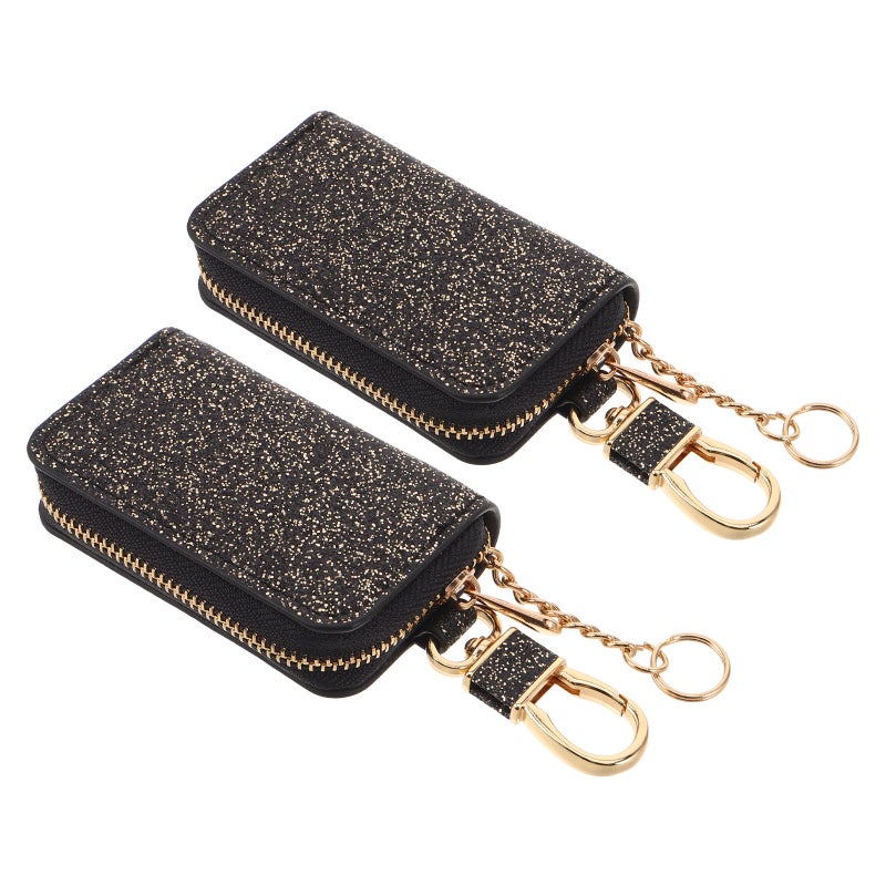 2pcs Pu Leather Pouch Bag For Car Keys - Car Key Holder With Zipper Pocket - Pouch Wallet Mini Bag Everyday Use - Image 1