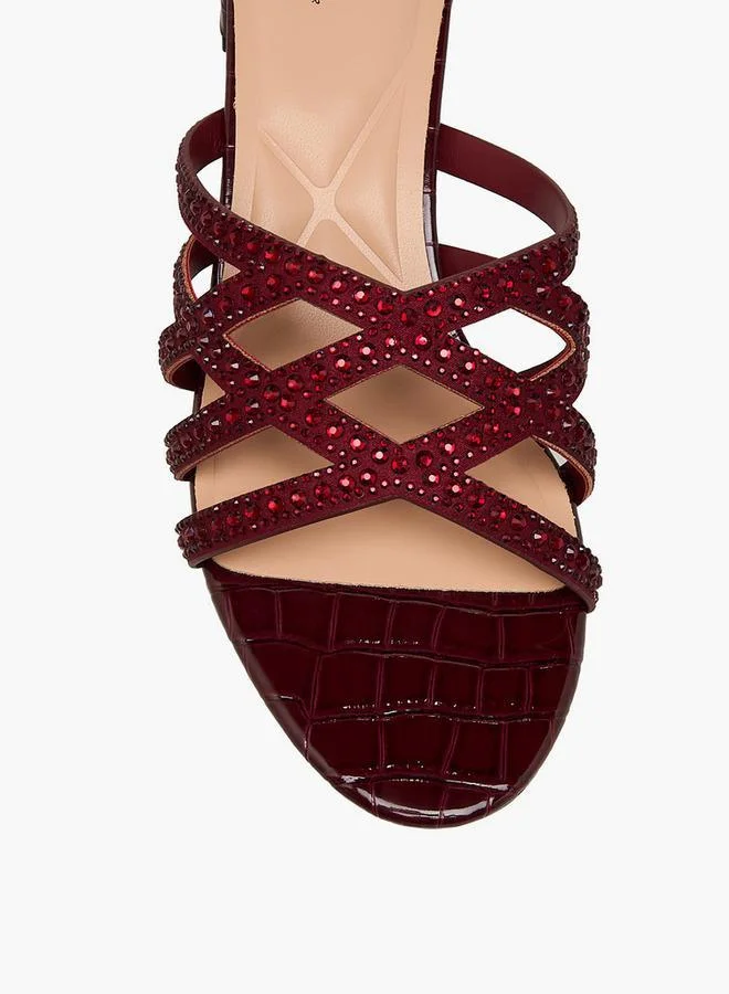 Celeste BURGUNDY Women Block Heel Sandals Ramadan Collections for Women | Best Price UAE