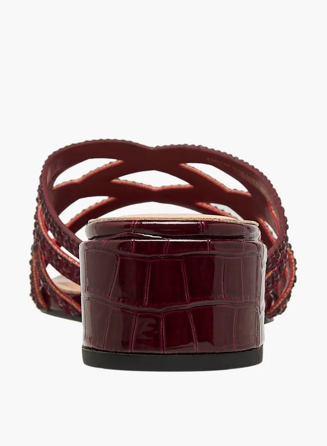 Celeste BURGUNDY Women Block Heel Sandals Ramadan Collections for Women | Best Price UAE