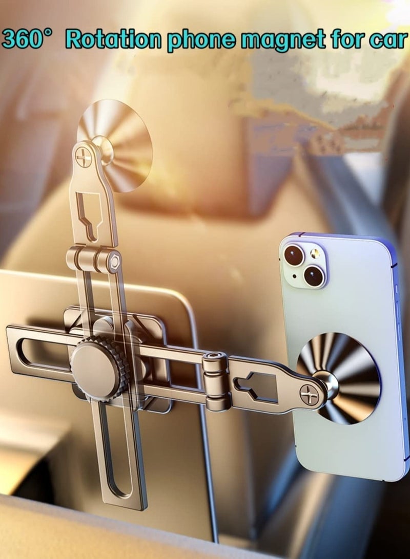 SYOSI Magnetic Car Phone Holder Mount for Car, Alloy Folding Car Phone Mount Folding Magnetic Phone Mount Magnetic Phone Holder Universal Dashboard Phone Holder for iPhone Samsung All Phones - Image 5