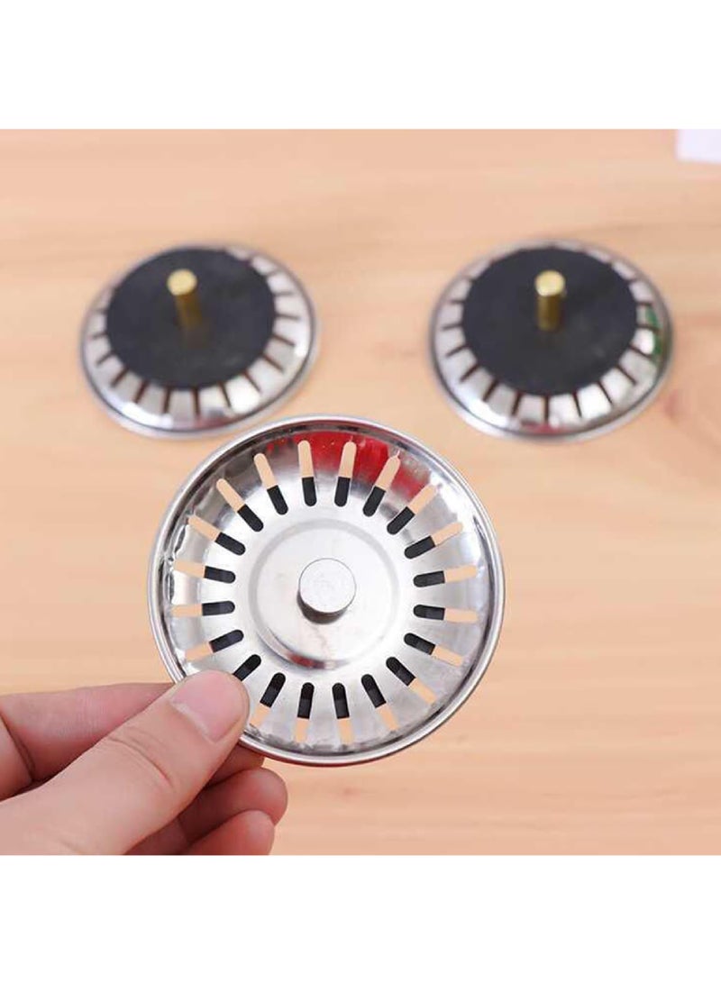 كابتن تيك 2PCS بالوعة المطبخ فلتر سدادة عالمية سيليكون بالوعة المطبخ استنزاف فلتر الغذاء جامع بالوعة المطبخ استنزاف الفضة فلتر سدادة - Image 4