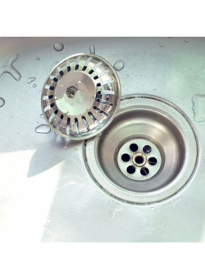 كابتن تيك 2PCS بالوعة المطبخ فلتر سدادة عالمية سيليكون بالوعة المطبخ استنزاف فلتر الغذاء جامع بالوعة المطبخ استنزاف الفضة فلتر سدادة - Image 5