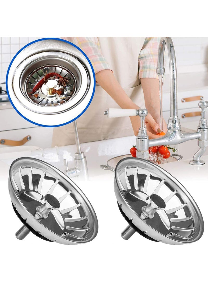 كابتن تيك 2PCS بالوعة المطبخ فلتر سدادة عالمية سيليكون بالوعة المطبخ استنزاف فلتر الغذاء جامع بالوعة المطبخ استنزاف الفضة فلتر سدادة - Image 3