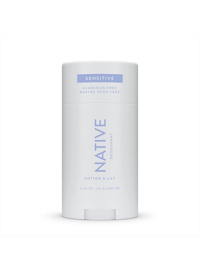 native Sensitive Deodorant | Natural Deodorant for Women and Men, Aluminum Free, Baking Soda Free, Phthalate Free, Talc Free, Coconut Oil and Shea Butter | Cotton & Lily (Sensitive) - Image 1