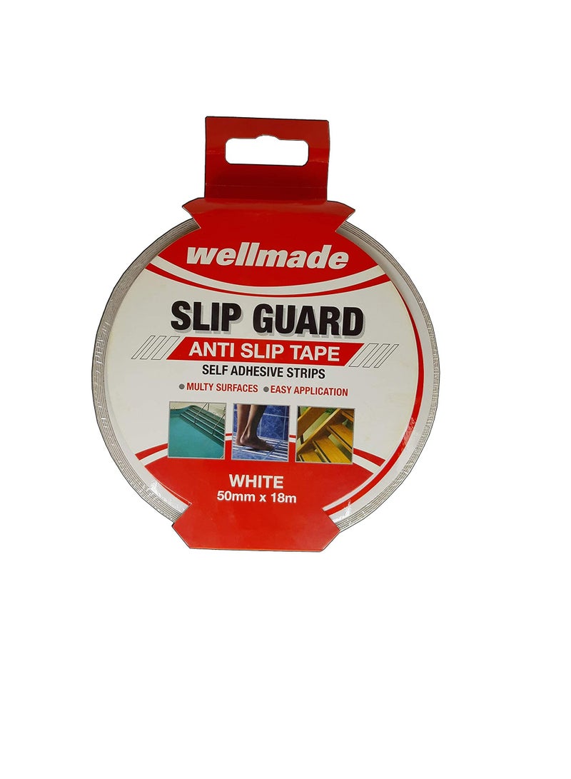 Wellmade Synthetic Fine Resilient Soft Traction Anti Slip Skid Tapes for Bare Feet, 18m 2in (50mm) White - Image 3