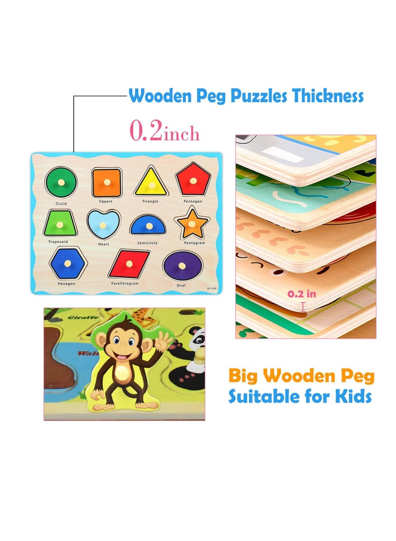 Mordely Wooden Puzzles for 3 Year Old Wooden Toy Puzzle Montessori Preschool Toys for Baby and Toddlers, Early Education GamesAnimals Puzzles Wooden Toy 3 4 5Gift for Boy or Girl - Image 2