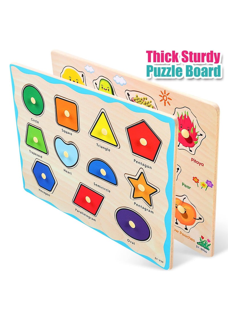 Mordely Wooden Puzzles for 3 Year Old Wooden Toy Puzzle Montessori Preschool Toys for Baby and Toddlers, Early Education GamesAnimals Puzzles Wooden Toy 3 4 5Gift for Boy or Girl - Image 5